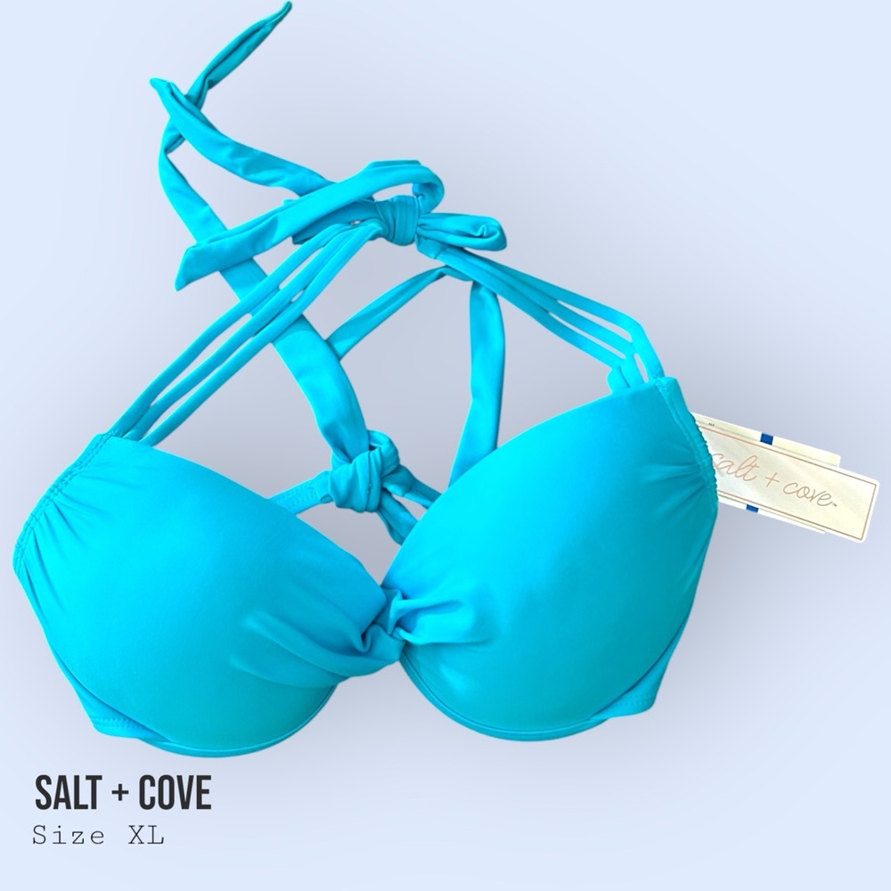 Salt + Cove Bright Blue Bikini Top – Size XL – NWT